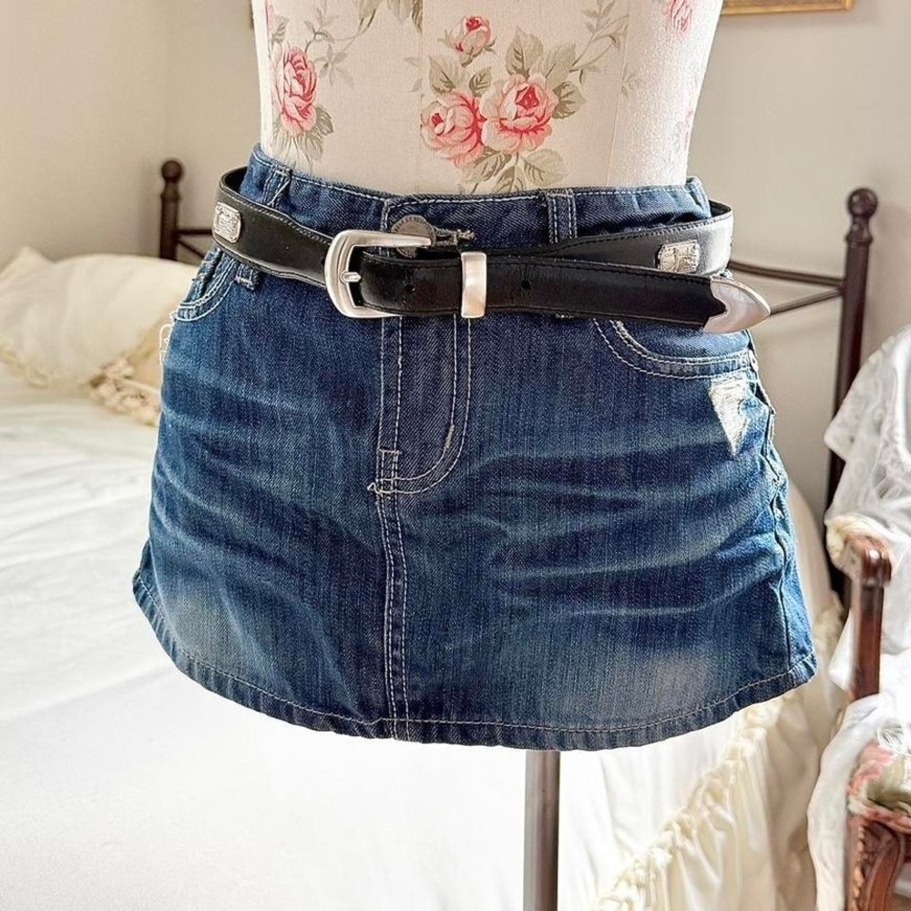 90s black leather golf themed belt adjustable‎